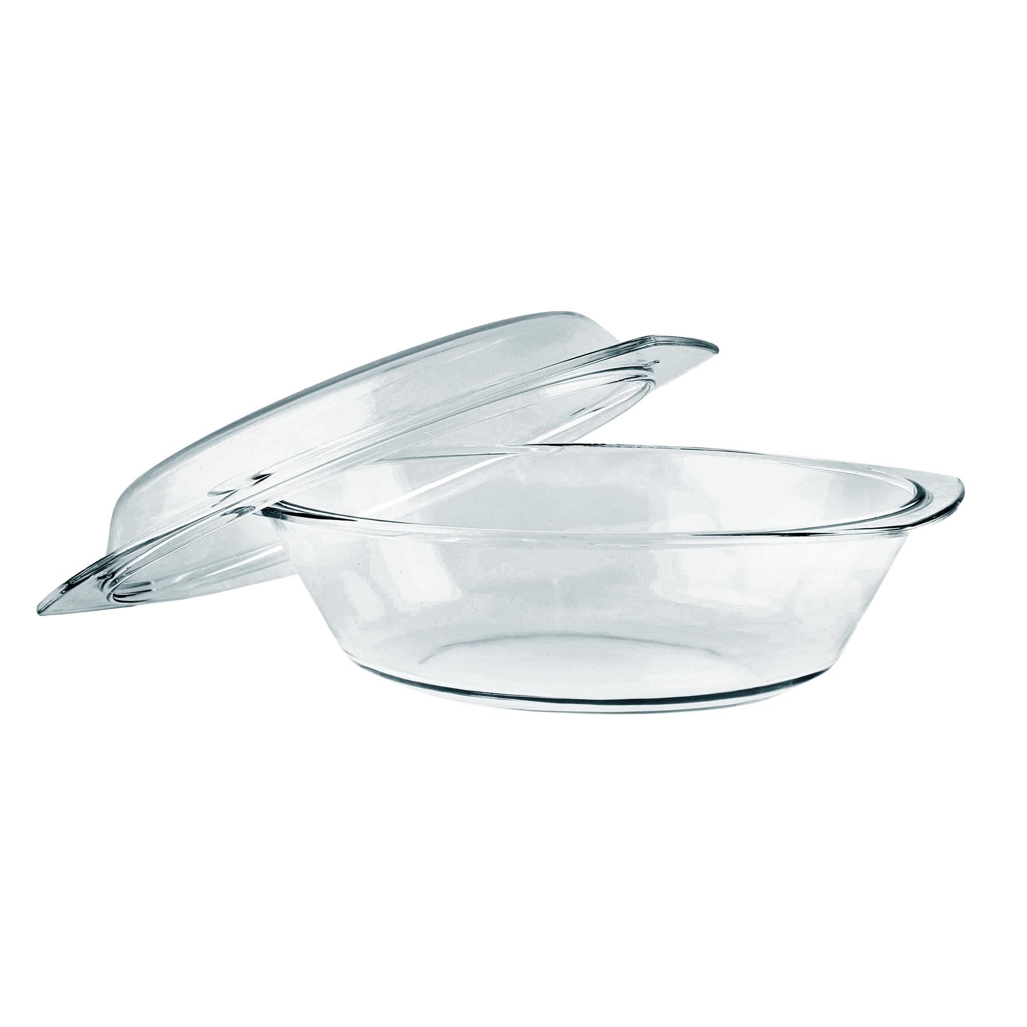 Home Discovery Heat Resistant Oval Glass Casserole with Cover 2.5 Liters (1 pc)