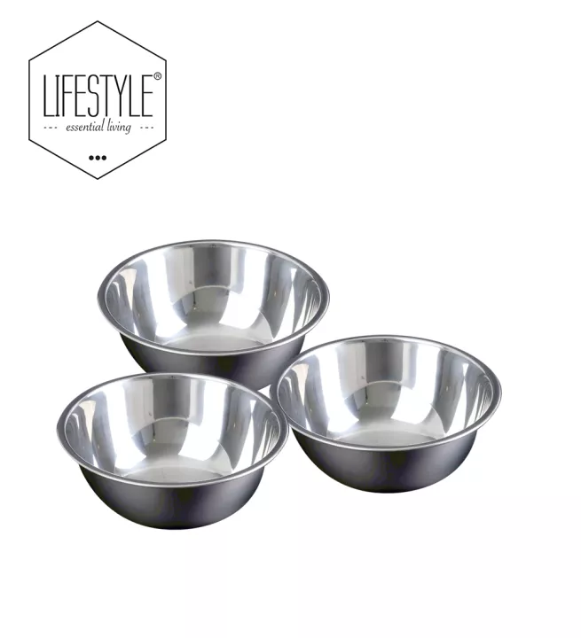 Lifestyle Mixing Bowl Stainless Steel Set (1.05L/1.45L/ 2L)