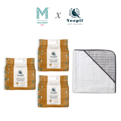 Malabar Baby Handmade Block-Printed Towels- Greenwich + 3packs NOOPII Infant Diapers
