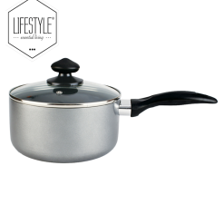 Lifestyle Non-Stick Sauce Pan With Glass Lid Induction 18CM
