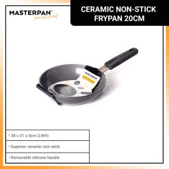 MASTERPAN 20cm Frypan Ceramic Non-Stick with Stainless Steel Chef Handle