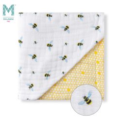 Malabar Baby PH Organic Muslin Snug Blankets (Reversible) Bees