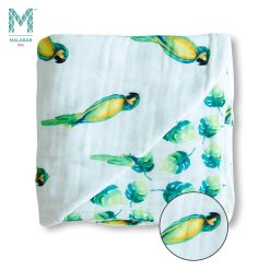 Malabar Baby Organic Muslin Snug Blankets (Reversible) Parrots
