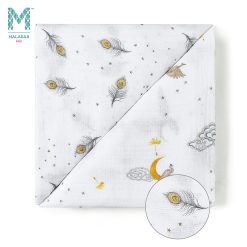 Malabar Baby Organic Muslin Snug Blankets (Reversible) Peace on Earth