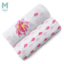 Malabar Baby Ph Organic Muslin Two Pack Swaddle Enchanted Garden