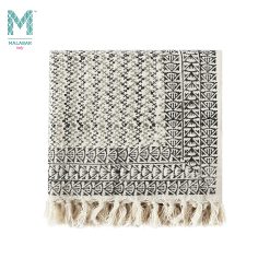 Malabar Baby Cotton Hand-Printed Couch Throw - Greenwich