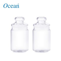 Ocean Glassware Pop Jar Glass Cover 650 ML / 0.65 Liter Set of 2