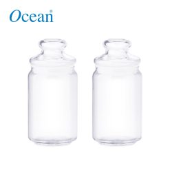 Ocean Glassware Pop Jar Glass Cover 750 ML / 0.75 Liter Set of 2