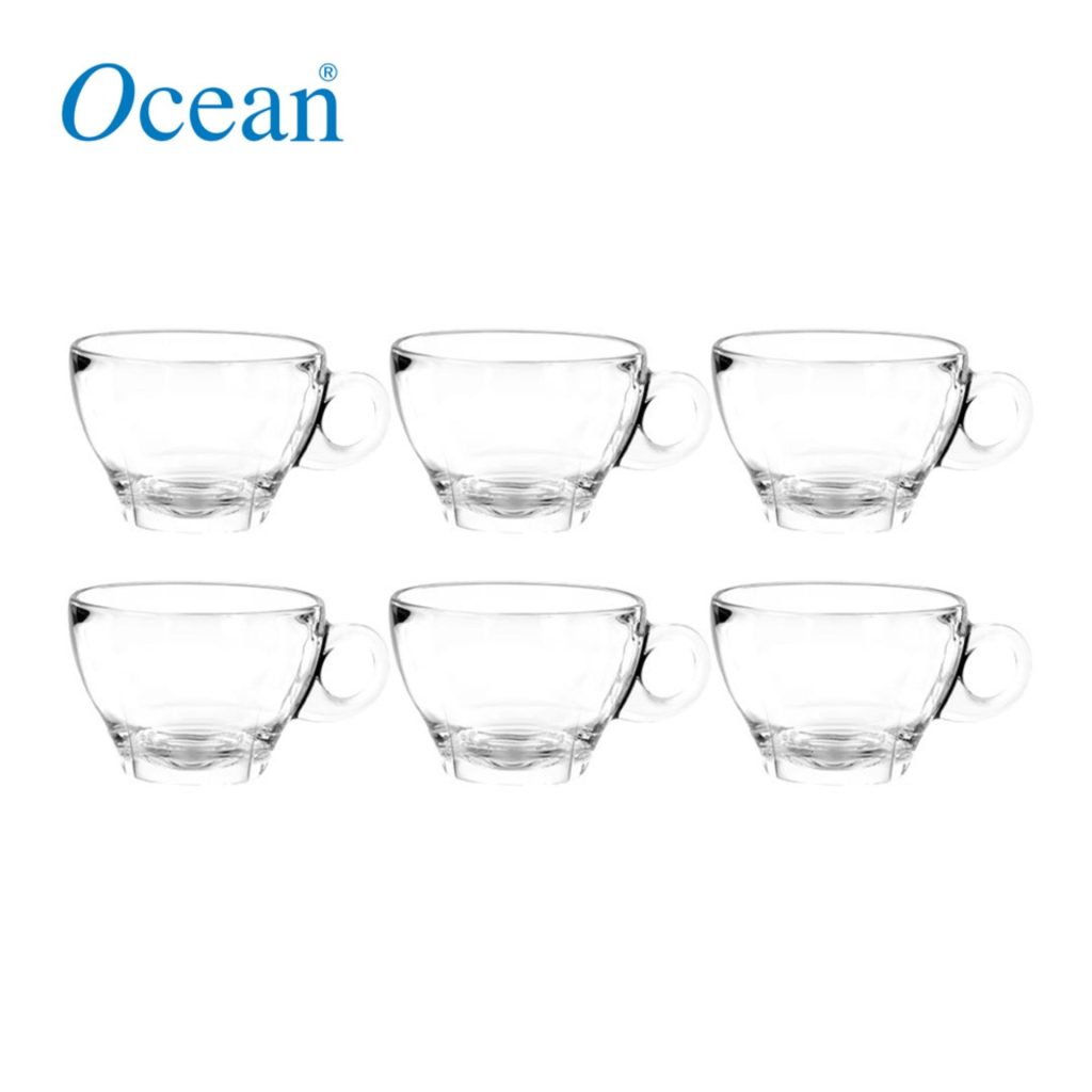 Ocean Glass Caffé Latte 260 mL 9 Oz. Set Of 6 World Class Concepts