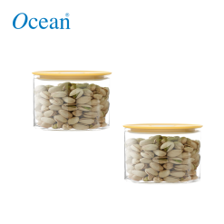 Ocean Glass Norma Vacuum Sealed Pop Jar Citrus Yellow 385 ml Set of 2
