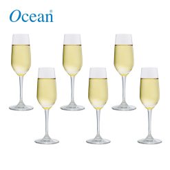 Ocean Glass Lexington Flute  Champagne Glass 6 1/2 oz (177 ml) Set of 6