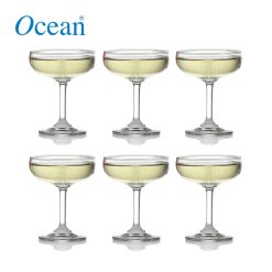 Ocean Glass Classic Saucer Champagne 135 mL / 5 Oz. Set of 6