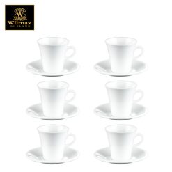 Wilmax England Tea Cup and Saucer 7 oz / 210 ml Set of 6