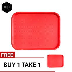 Lifestyle Rectangular Non-Slip Tray Red 30 x 41.5cm (Buy 1 Take 1)