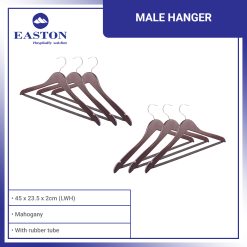 Easton Male Hanger Mahogany Straight Design Set of 6