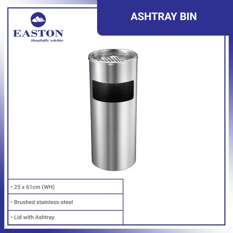 Easton Ashtray Bin Stainless Steel with Lid World Class Concepts Corp