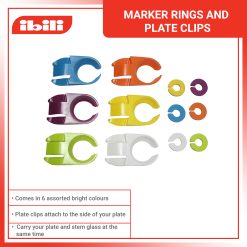 Ibili Glass Marker Rings and Plate Clips (Set of 6)